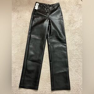 NWT Aritzia Wilfred The Melina Super High Rise Straight Leg Faux Leather Pant
